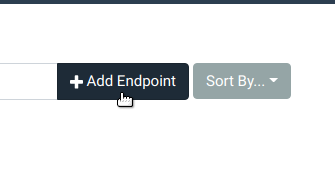 Clicking the add endpoint button