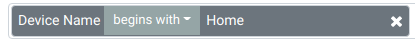 Example of device name filter searching for names beginning with home